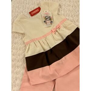 NWT Gymboree Ice Cream Social Pieced Swing Top Pink Pants & Hair Clips LOT 10